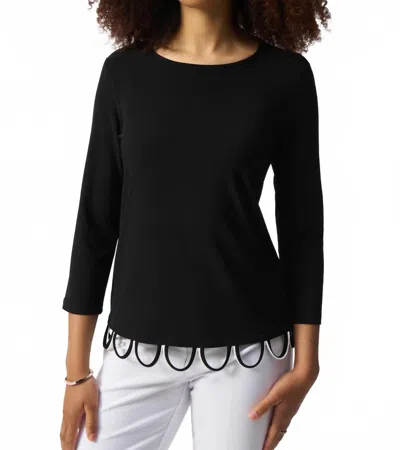Joseph Ribkoff Loop Detail Top In Black