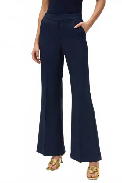 Joseph Ribkoff Lux Twill Flared Pull-on Pant In Midnight Blue (navy) In Multi