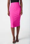 Joseph Ribkoff Lux Twill Pull On Skirt In Ultra Pink In Orange