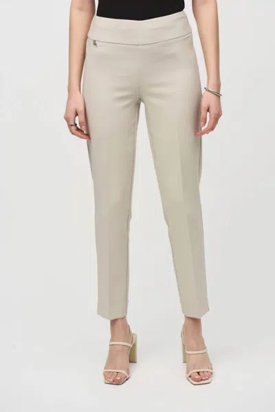 Joseph Ribkoff Lux Twill Slim-fit Pull-on Pants In Moonstone In White