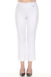 Joseph Ribkoff Luxe Twill Pull On Straight Ankle Pants In Off-white In White