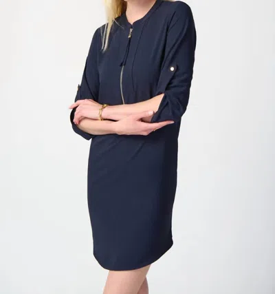 Joseph Ribkoff Mandarin Collar Dress In French Blue