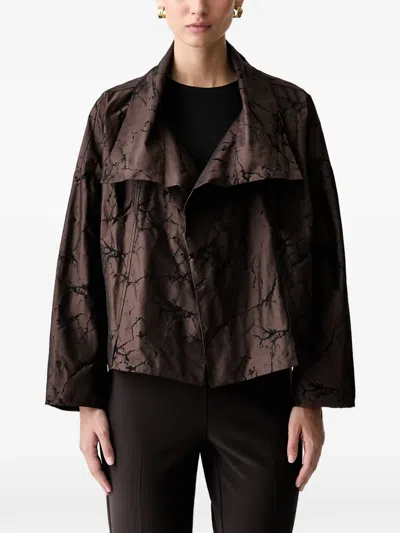 Joseph Ribkoff Marble-print Draped Jacket In Brown