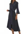 Joseph Ribkoff Maxi Wrap Dress With Belt In Midnight In Black
