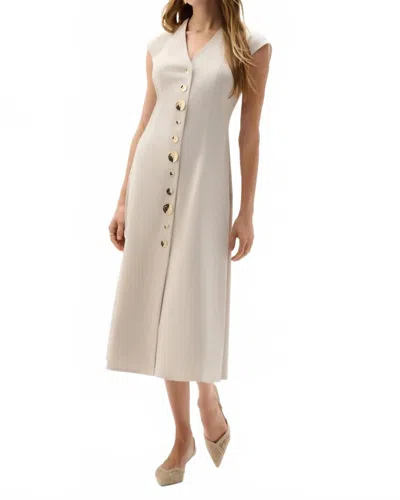 Joseph Ribkoff Melange Millenium Fit And Flare Dress In Natural In White