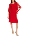 Joseph Ribkoff Mesh Angel Wing Mini Dress In Red