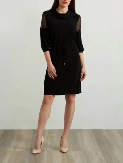 Joseph Ribkoff Mesh Detail Dress In Black
