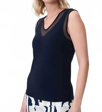 Joseph Ribkoff Mesh Detail Tank In Navy In Blue