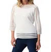Joseph Ribkoff Mesh Stripe Detail Top In Vanilla