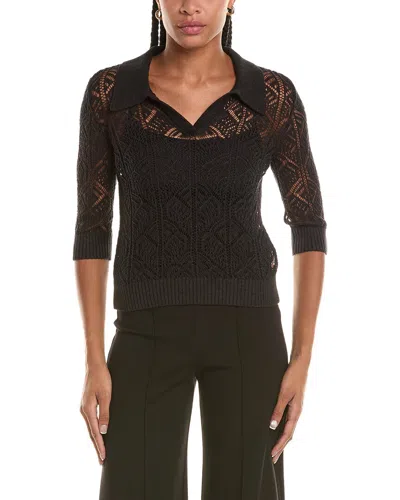 Joseph Ribkoff Mesh Sweater In Black