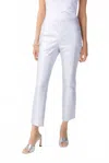 Joseph Ribkoff Metallic Ankle-length Pants In Silver/white Pants In Multi