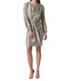 Joseph Ribkoff Belted Wrap Dress In Gold In Multi