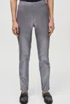Joseph Ribkoff Metallic Coated Denim Slim Ankle Pant In Grey In Gray