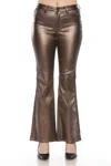 Joseph Ribkoff Metallic Flared Jean In Bronze In Brown