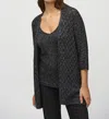 Joseph Ribkoff Metallic Knit 2-piece Top In Black/silver
