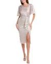 Joseph Ribkoff Metallic Midi Dress In Neutral