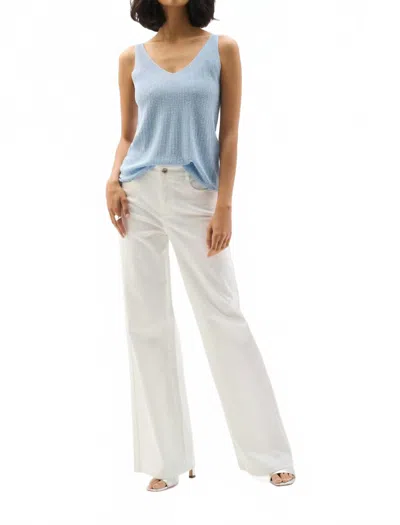 Joseph Ribkoff Metallic Rhinestone Camisole Tank In Sky Blue