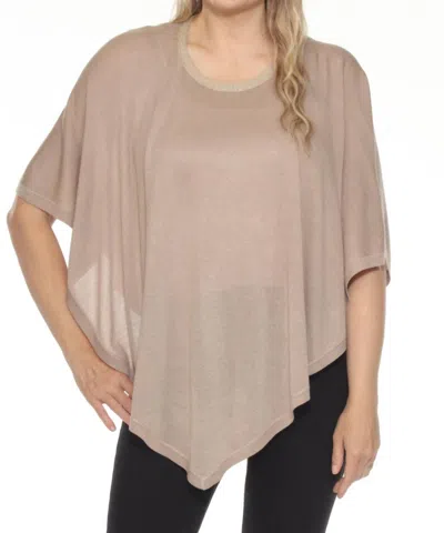 Joseph Ribkoff Metallic Sweater Knit Poncho Top In Dune/gold In Multi