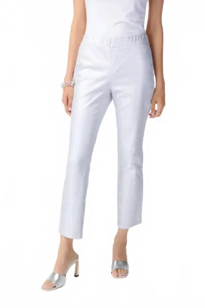 Joseph Ribkoff Metallic Textured Pull-on Jeans In Silver Texture In White