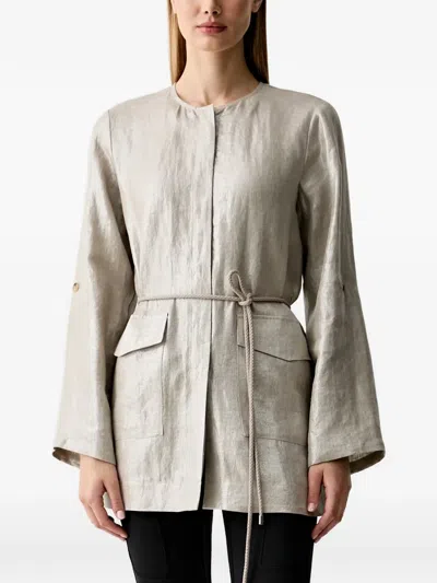 Joseph Ribkoff Metallic-effect Belted Jacket In Multi