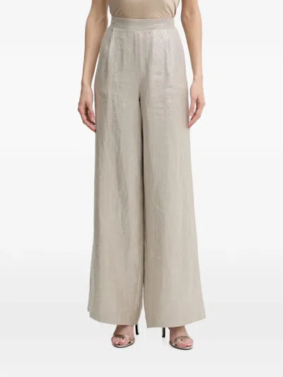 Joseph Ribkoff Metallic-effect Palazzo Pants In Neutral