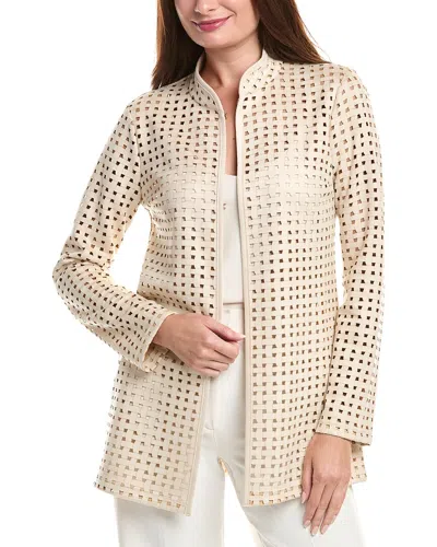 Joseph Ribkoff Microfiber Basketweave Topper In Neutral