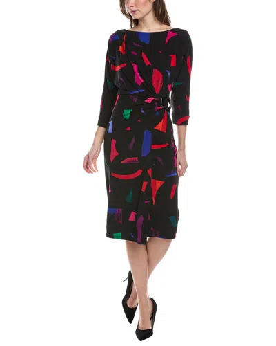 Joseph Ribkoff Women's Silky Knit Abstract Print Sheath Dress 244240 Col 178 In Black