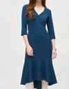 Joseph Ribkoff V-neck High Low Midi Dress In Nightfall In Multi
