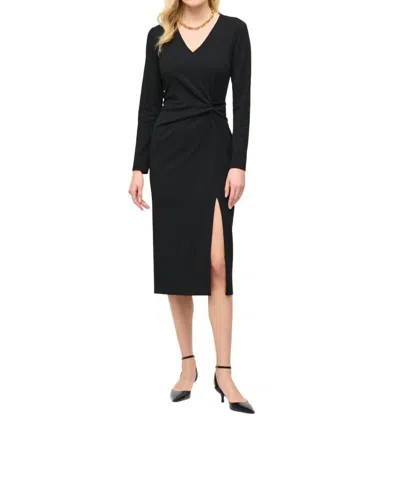Joseph Ribkoff Midi Scuba Crepe Sheath Dress In Black