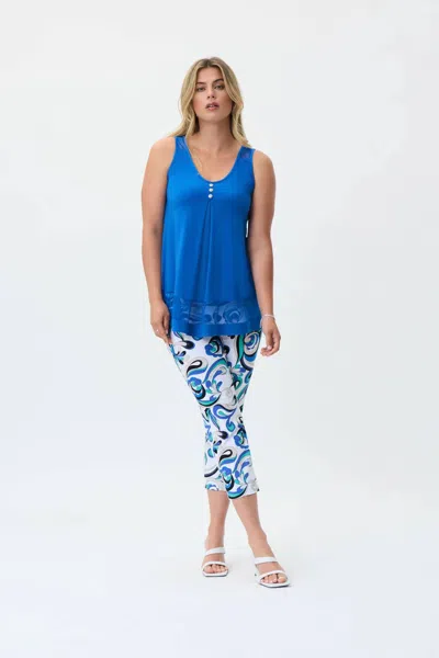 Joseph Ribkoff Mid-rise Printed Pant In Multi In Blue
