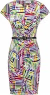 Joseph Ribkoff Millennium Abstract Print Sheath Dress In Multi In Multi