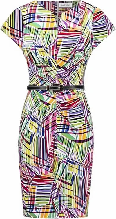 Joseph Ribkoff Millennium Abstract Print Sheath Dress In Multi