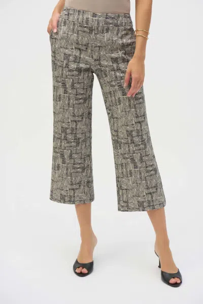 Joseph Ribkoff Millennium Geometric Culottes In Beige/black