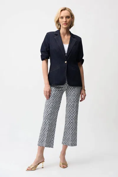 Joseph Ribkoff Millennium Geometric Flare Pull-on Pants In Navy Print In Multi