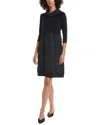 Joseph Ribkoff Bubble Textured Cowl Neck Cocoon Dress In Black In Black