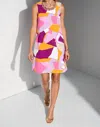 Joseph Ribkoff Mini Shift Dress In Mul In Multi