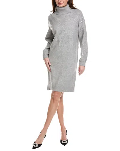 Joseph Ribkoff Sequin Sweater Dress In Gray