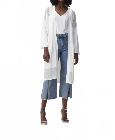 Joseph Ribkoff Minimalistic Long Cardigan In Vanilla In White