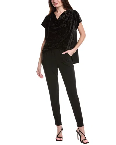 Joseph Ribkoff Mixed Media Jumpsuit In Black