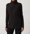 Joseph Ribkoff Mock Neck Tunic Sweater In Black