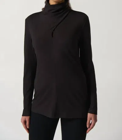 JOSEPH RIBKOFF MOCK COLLAR SWEATER IN BLACK