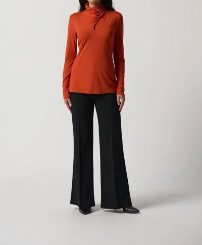 Joseph Ribkoff Mock Collar Sweater In Tandoori In Brown