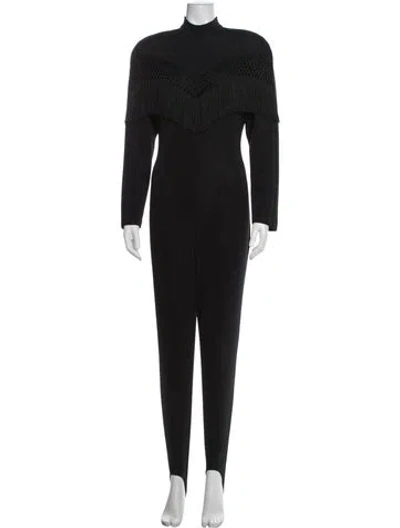 Pre-owned Joseph Ribkoff Mock Neck Jumpsuit In Black