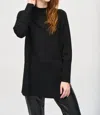 Joseph Ribkoff Mock Neck Long Sleeve Sweater Knit Top In Black In Black