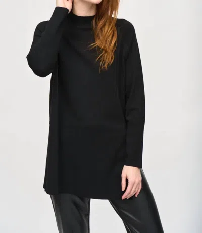 Joseph Ribkoff Mock Neck Long Sleeve Sweater Knit Top In Black