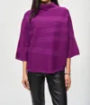 Joseph Ribkoff Mock Neck Three Quarter Sleeve Sweater In Empress In Purple