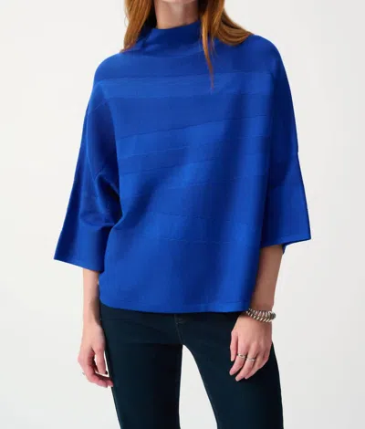 Joseph Ribkoff Mock Neck Three Quarter Sleeve Sweater In Royal Sapphire