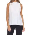 Joseph Ribkoff Mock Neckline Sleeveless Tank Top In Vanilla In White