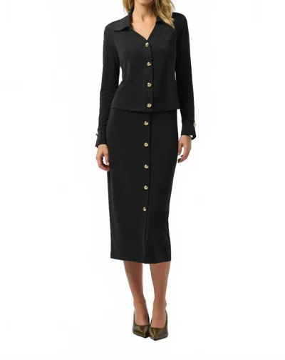 Joseph Ribkoff Moss Crepe Pull-on Pencil Skirt In Black