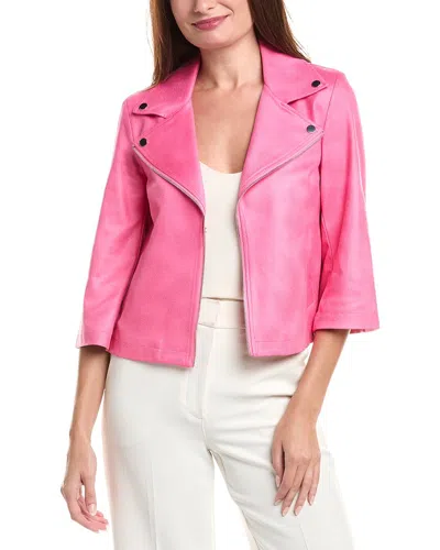 Joseph Ribkoff Moto Jacket In Pink